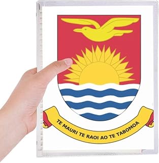 Caderno com emblema nacional da Oceania da Kiribati com folhas soltas e diário recarregável