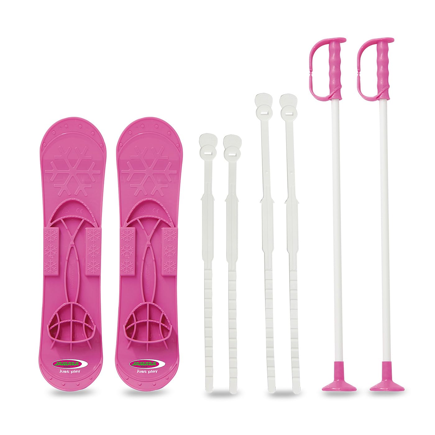 Jamara 460384 - Snow Play Funny Carve 1st Step 42cm Fucsia – Lazos de fijación Ajustables y Seguros