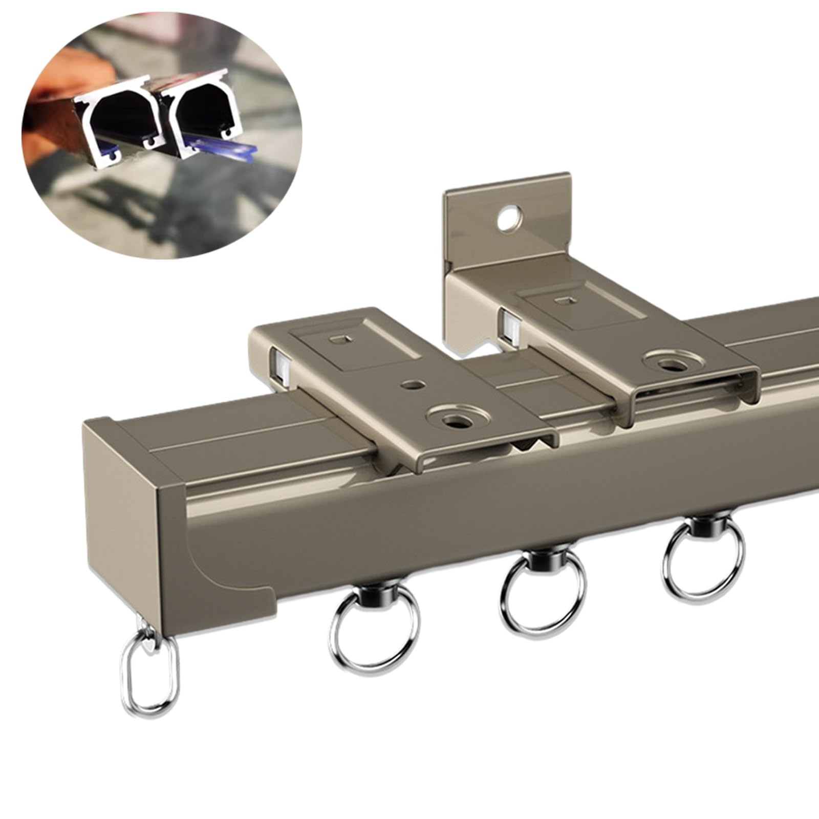 Riel de aluminio para ducha y baño con sistema deslizante resistente