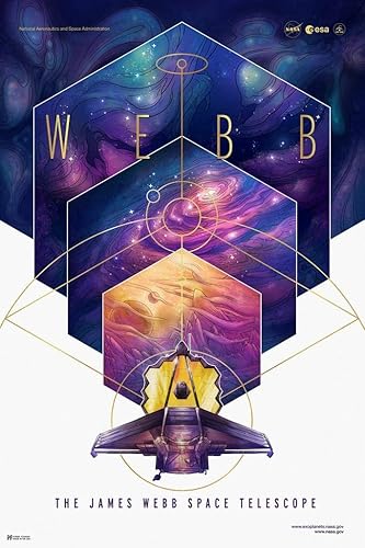 NASA Webb - Telescopio espacial laminado, astronauta de exploración espacial, sistema solar geek, nebulosa de la vía láctea, estético, moderno, para