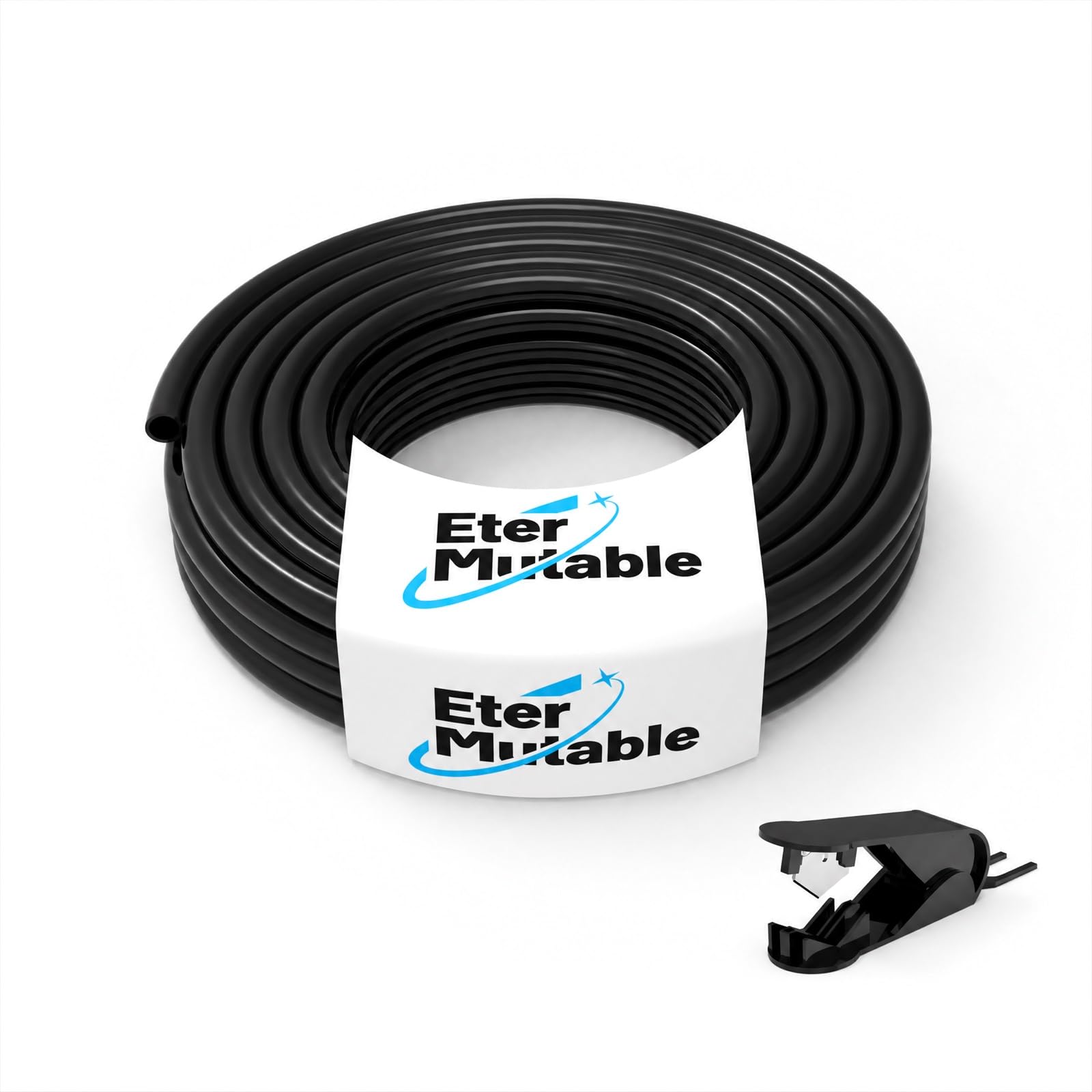 EterMutable 1/4 Inch OD Black Polyurethane PU Pneumatic Air Hose Tubing 32.8 Feet/10Meter Air Brake Line Tubing Compressed Accessories — image 1