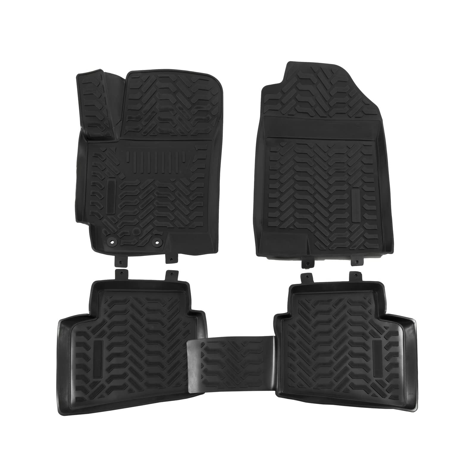 J&J AUTOMOTIVE | NORM 3D Tappeti Tappetini Auto In TPE Gomma Su Misura Per Kona 2017-2023 (Con subwoofer), Kit di 4 pezzi, Inodore, Nero, Antiscivolo