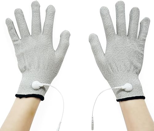 Par de guantes conductores de plata del masaje con los alambres de plomo del adaptador para la máquina de las diezas/del Ems