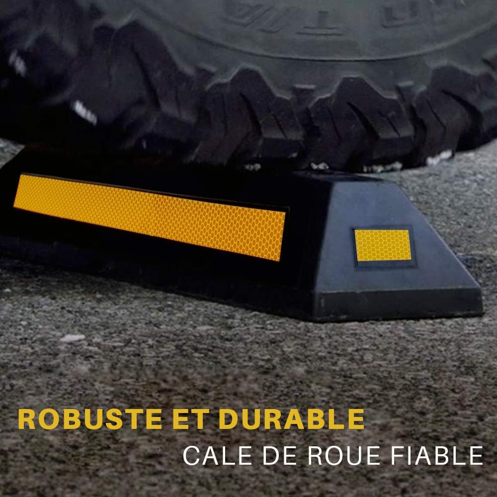Pyle Butée de Roue en Caoutchouc pour Garage- Butoir Parking- Arrêt de Sol Robuste pour Parking - Convient aux Voitures, Camionnettes et Camions - Protège Pare-chocs-Noir