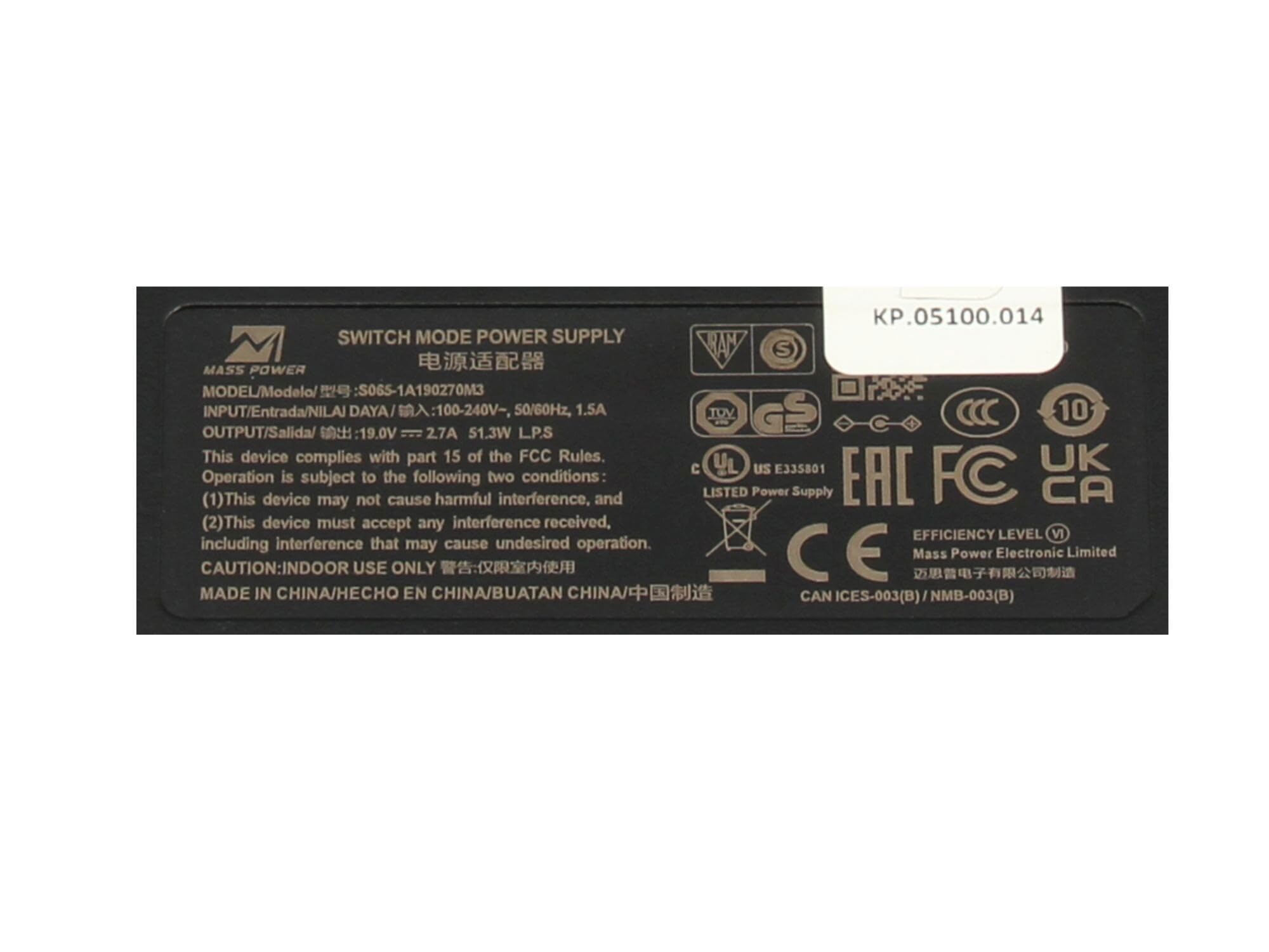 Acer KP.05100.014 oryginalny Zasilacz 51,3 Watt