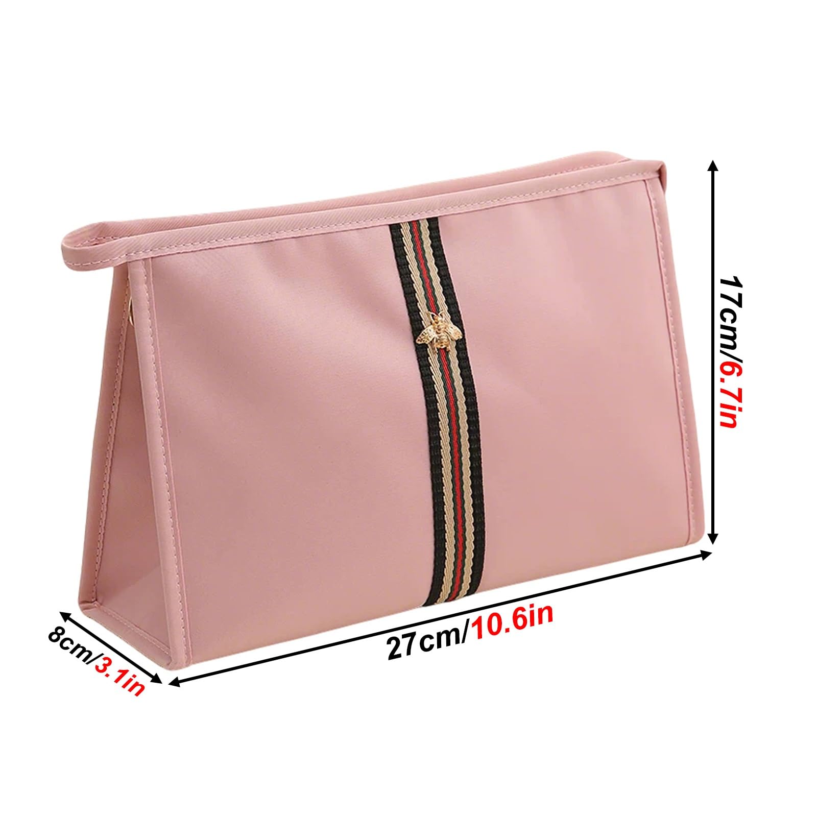 Bustina Portatutto Donna Pochette da Borsa Cosmetica in Tela Trousse Trucchi, Comoda Maniglia, Facile da Trasportare, Design Impermeabile per la Cura Della Pelle e Altri Prodotti(Pink)