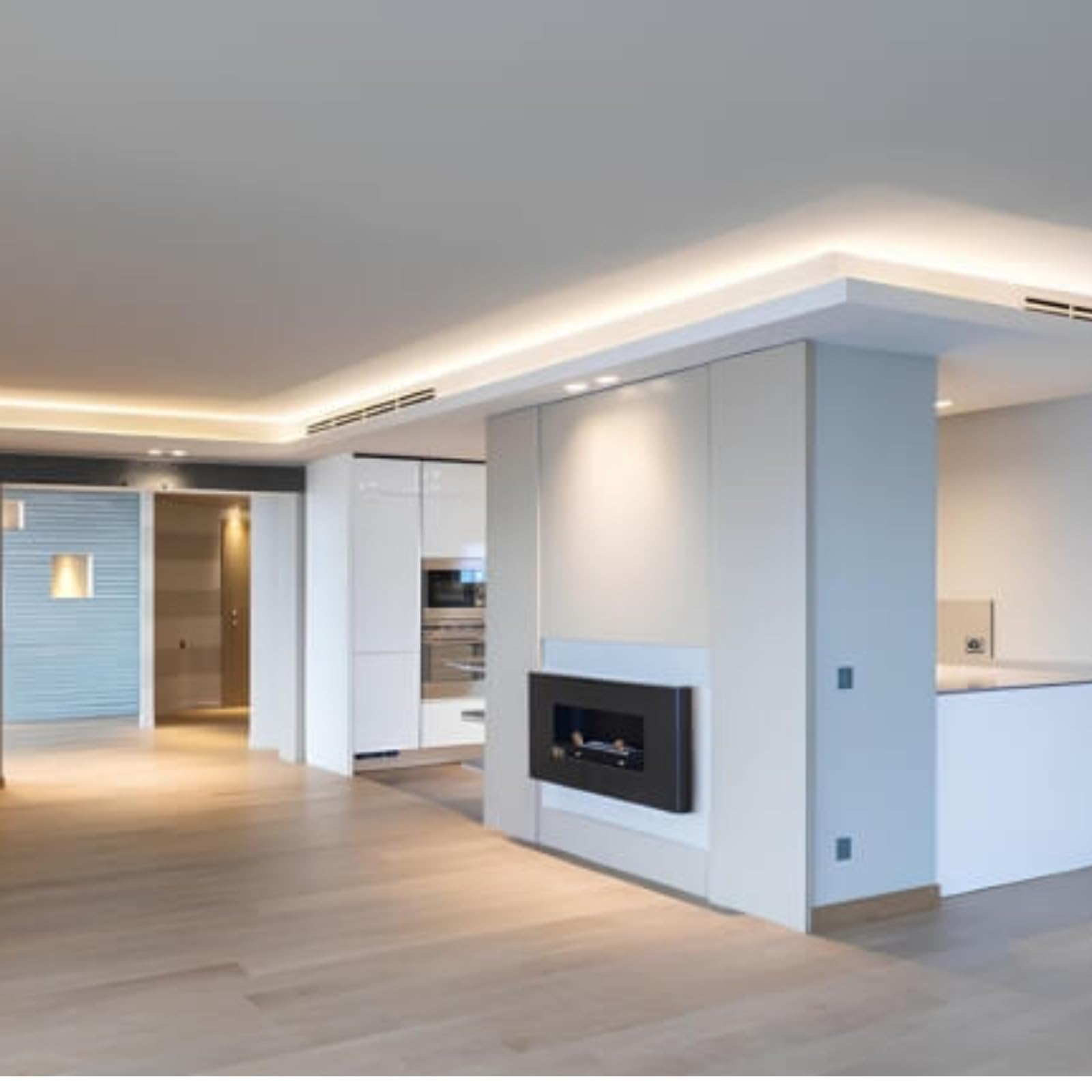 Cornici Decorative Velette LED per Soffitto e Pareti in Polistirolo XPS, con Profilo Alluminio e Cover Satinata – Set 5,5 m (5 x 1,1 m) – Modanature per Interni (Mod. 060105L)