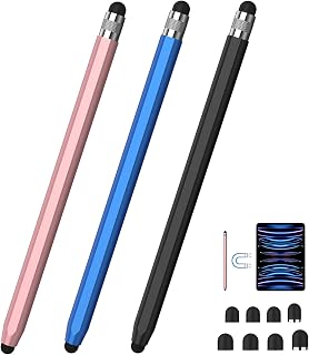 Stylus Pens for Touch Screens, 2-in-1 Magnetic Stylus Pen High Precision & Sensitivity Capacitive Stylus for iPad iPhone Samsung Kindle Tablets All Universal Touchscreen Device-(Black/Blue/Rose Gold)