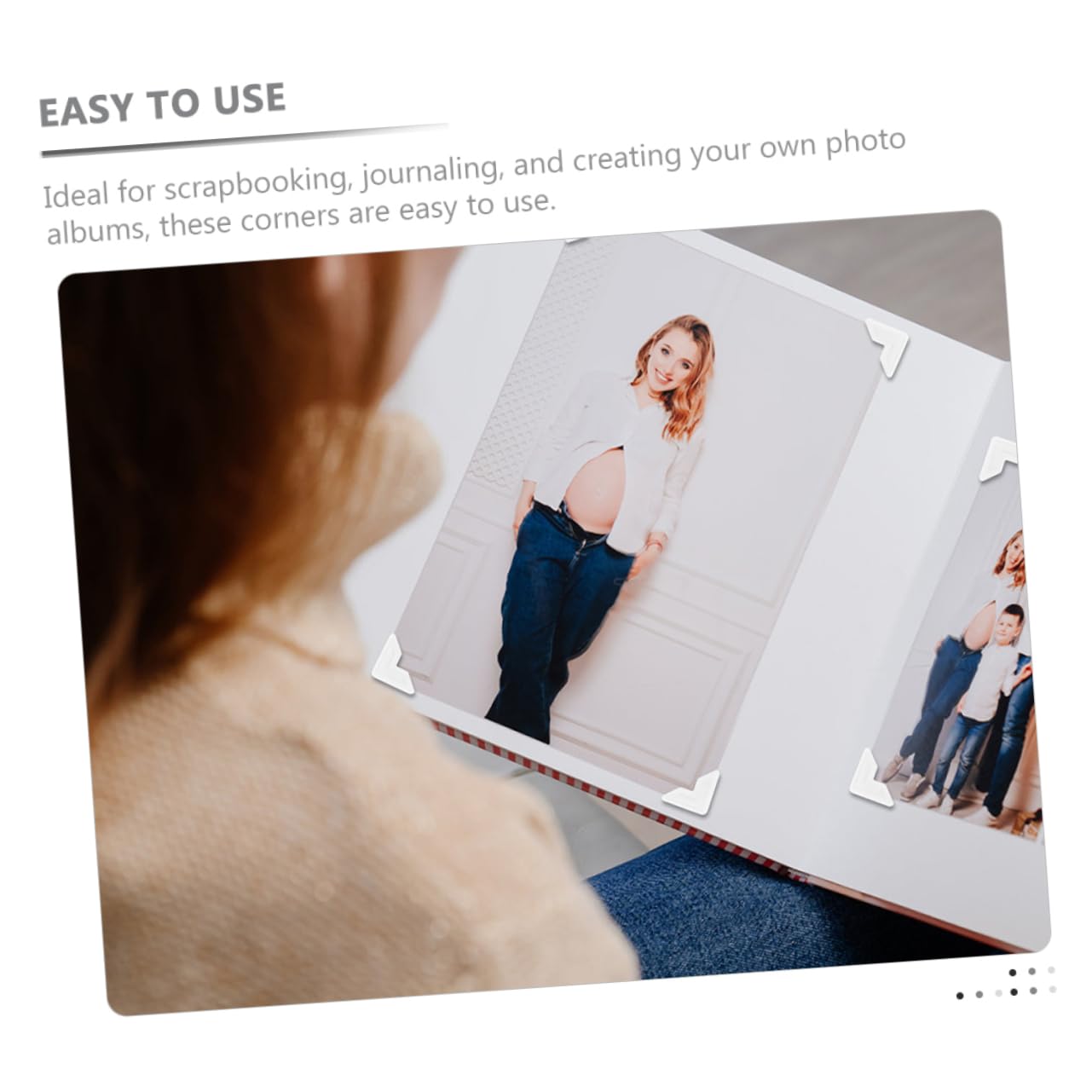 BEBEMOKO Photo Mounting Corners 12 Sheets Self-Adhesive Scrapbooking Corners for Picture Frame