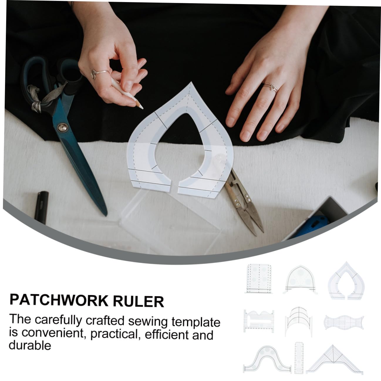 STOBOK 9piezas Regla Acrílica Para Patchwork Plantilla De Costura Multifuncional Para Diseño De Ropa y Manualidades Herramienta De Costura Ligera y Portátil