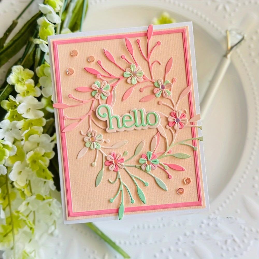 Lapoo Blumen-Stanzform für Scrapbooking, langlebige Metall-Stanzform für DIY-Scrapbook, Fotoalbum, dekorative Papierkarte, Metall-Kartenherstellung, Zubehör (Daisy Cherry Blossoms, 10,9 x 7,6 cm)