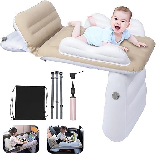Miniatura 1 de MiiDD Cama inflable de viaje para niños pequeños, cama de avión para niños, cama de viaje para niños, cama portátil para niños, cuna de viaje,