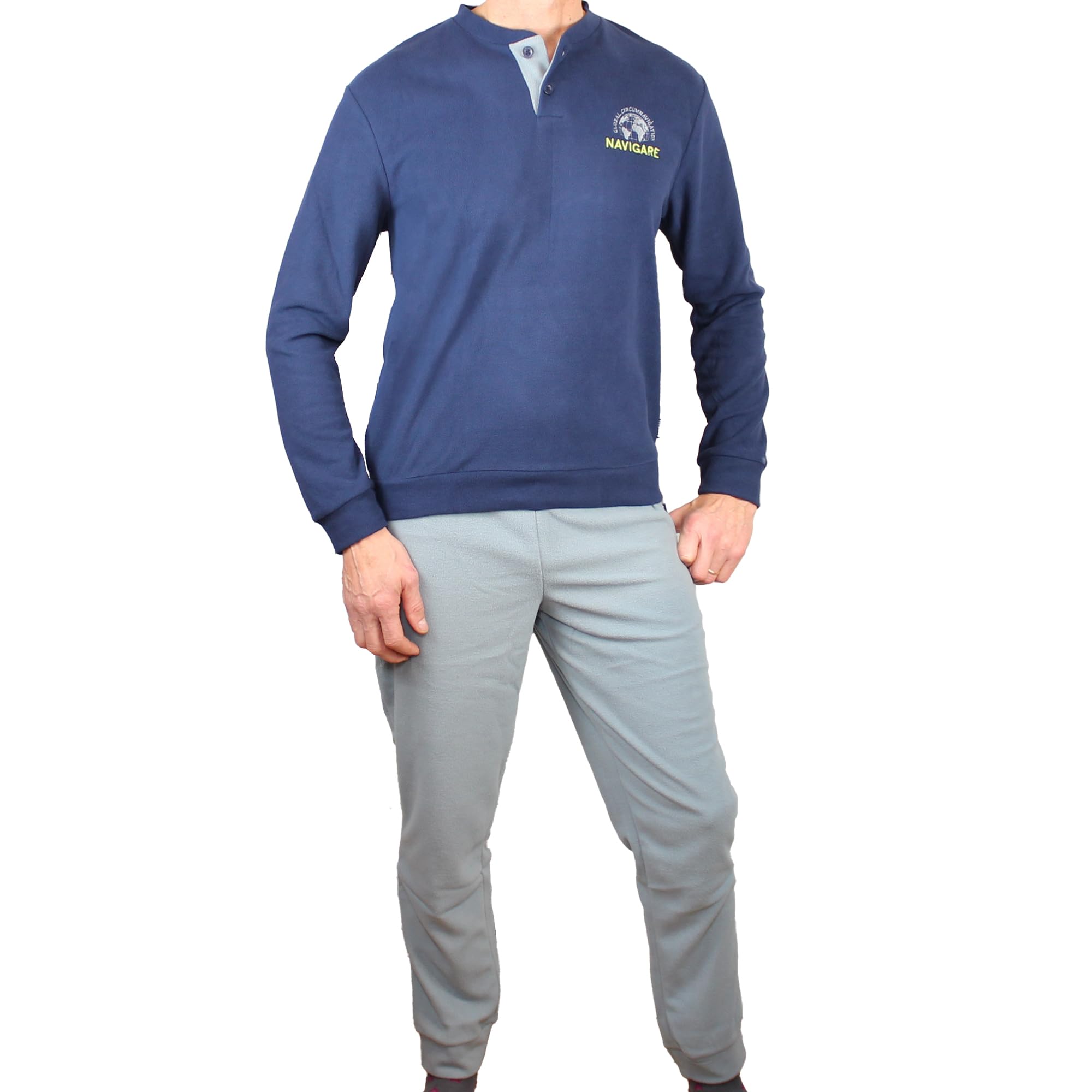 Navigare Tuta Pigiama Uomo Pile Invernale Chiusura Zip Moda Egidio