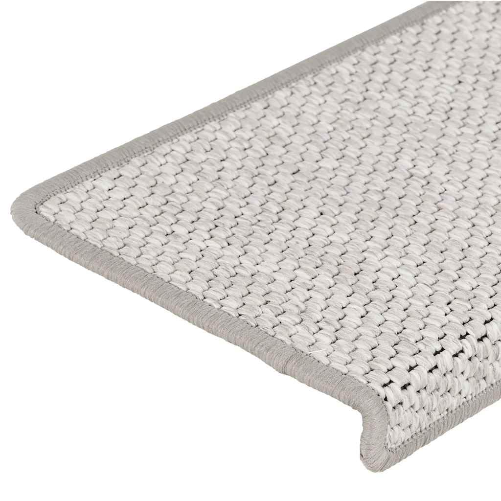 Treppenmatten Selbstklebend Sisal-Look 15 STK. 65x21x4 cm Treppenschoner Stufenmatte rutschfest antirutsch innen Holztreppe Steintreppe mit Tritt- und Kratzschutz waschbar