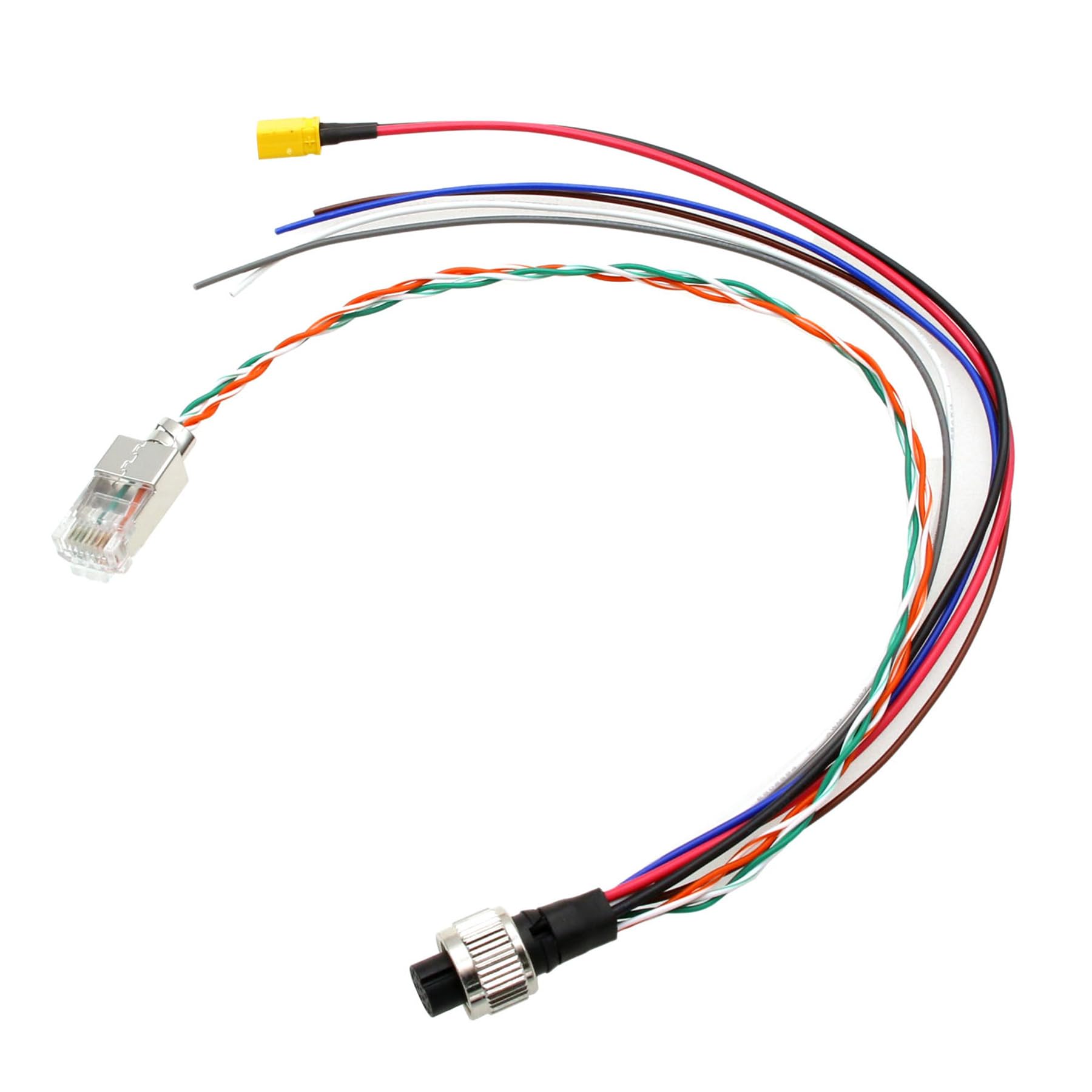 HangTon Kabel do debugowania zasilania Ethernet do DJI Livox Mid-360 Mid-70 Avia LiDAR, rozdzielacz 1 do 3, M12 Aviation 12-pinowy RJ45 XT30 latające przewody, 50 cm