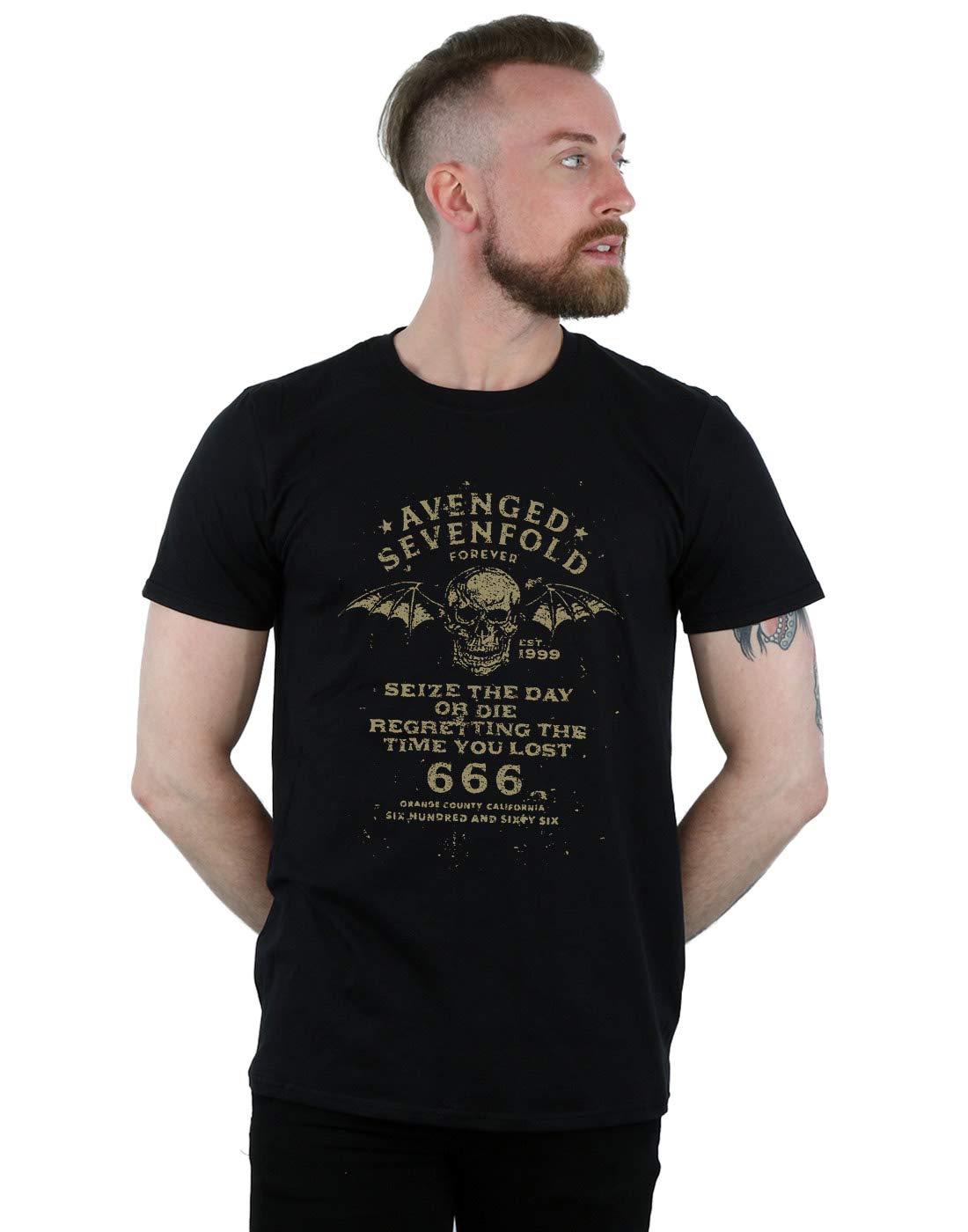 Absolute Cult Avenged Sevenfold Men's Seize The Day T-Shirt Black XXXXX-Large
