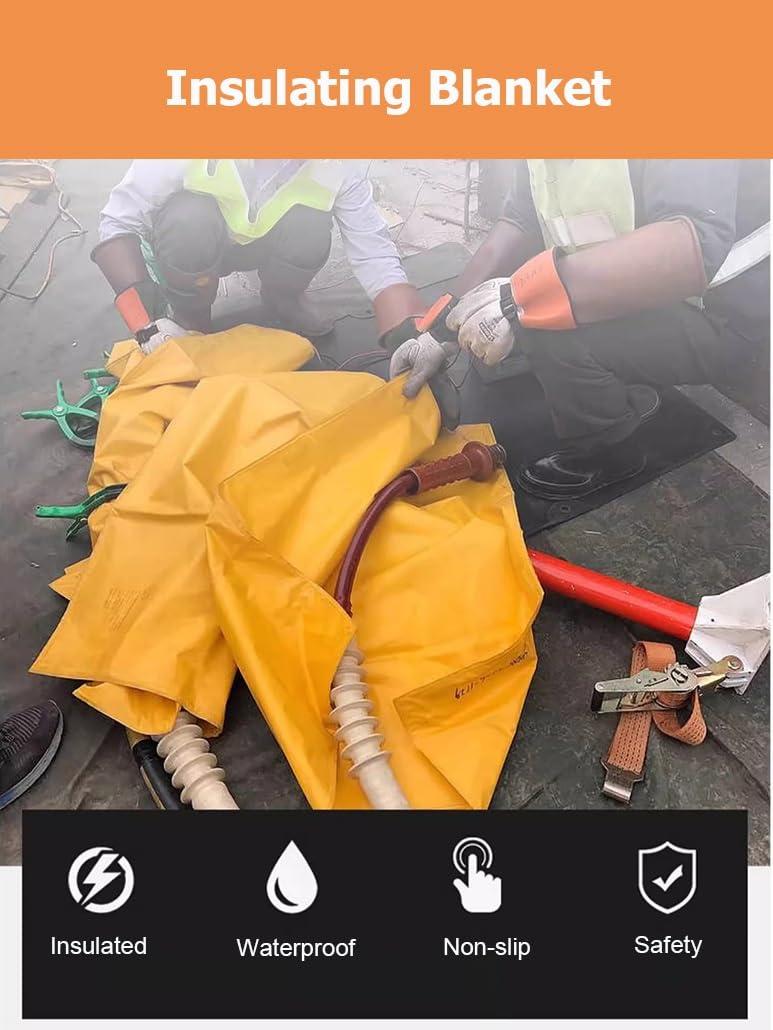 Manta Aislante de Alta tensión de 0,4/10 kV, Adecuada para Trabajos eléctricos, Protecciones de Seguridad, Cubiertas Protectoras de Resina para Salas de transformadores y Equipos eléctricos.
