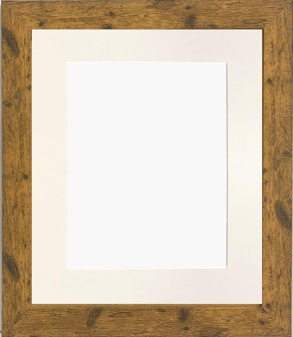 FRAMES BY POST Studio Antique Wood Picture Photo Frame with Ivory Mount A2 for Image Size A3