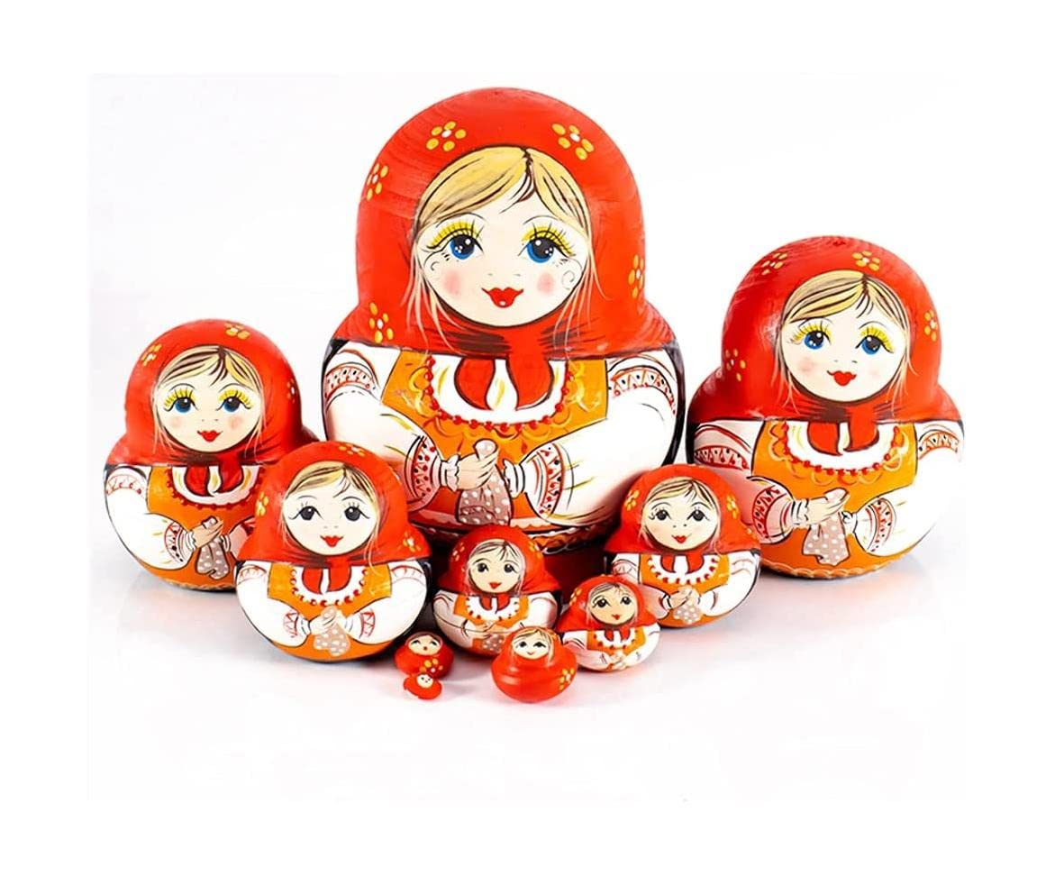 Matrioszka Handgeschilderde Russische Nesting Doll Houten Home Decor Matryoshka Set Babushka Nesting Dolls Set Van 10 Stapelen Geneste Set zabawny prezent
