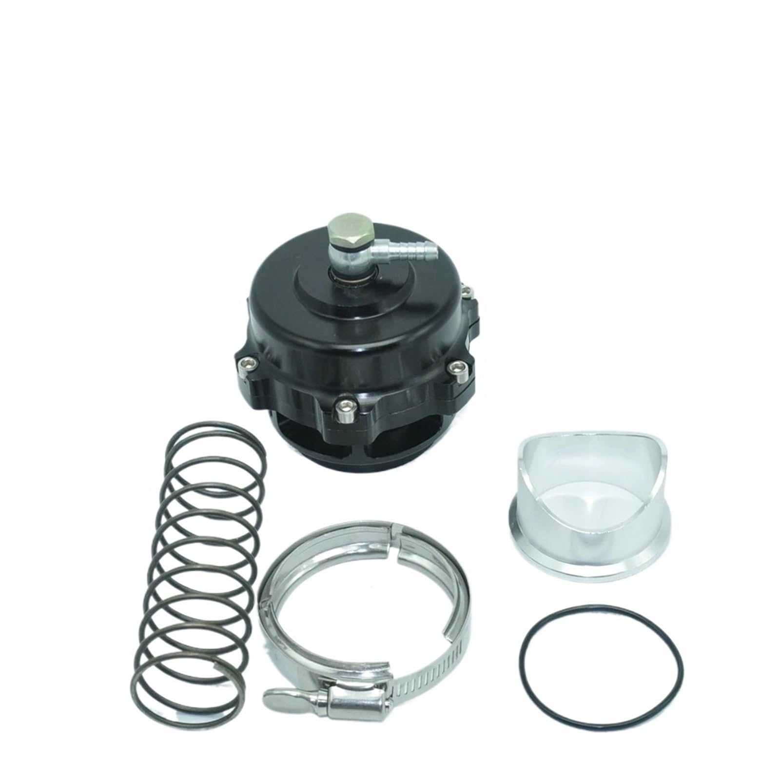 Czarny, wysokiej jakości zawór upustowy Tial Style 50 mm CNC BOV Authentic z kołnierzem V-band
