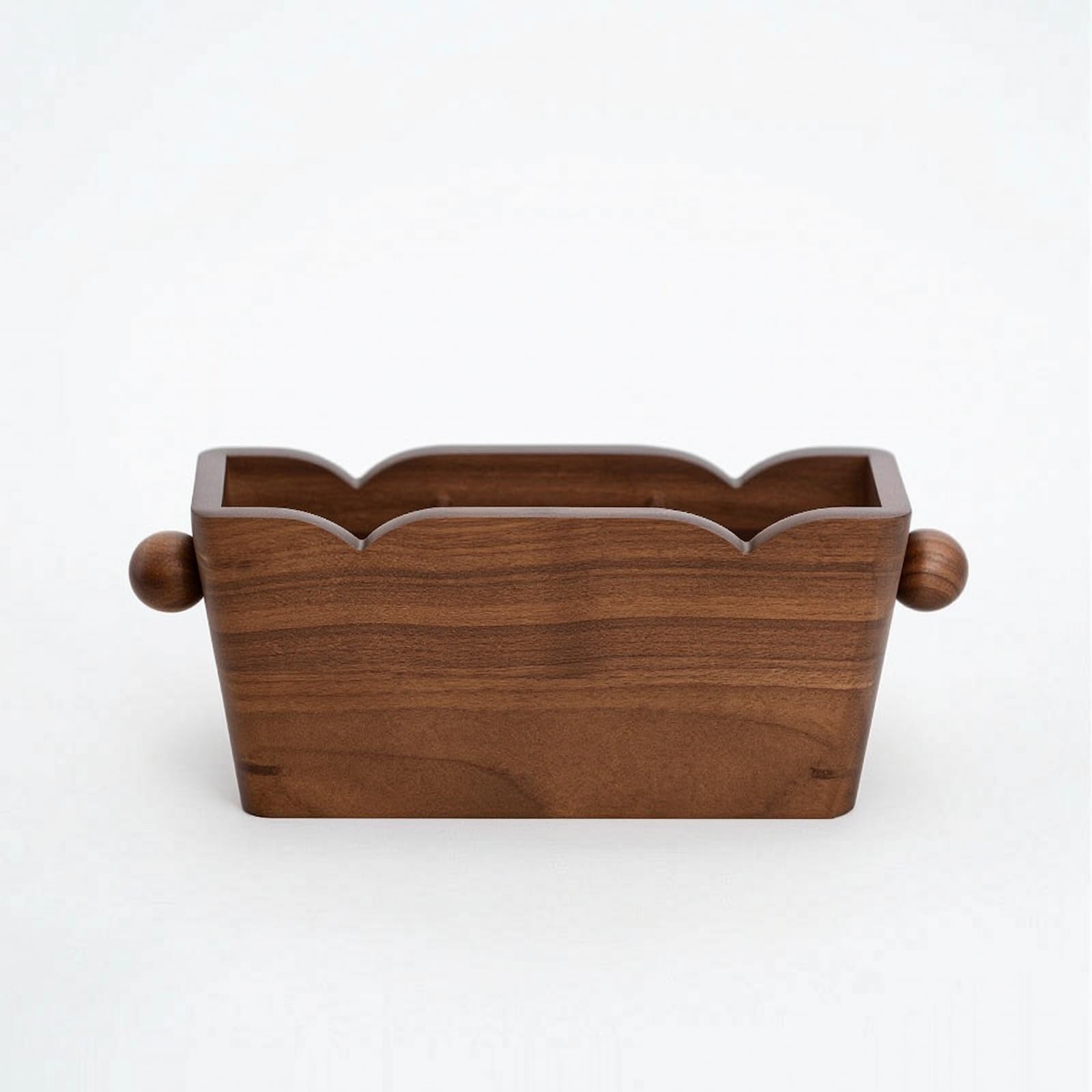 Porta Telecomandi in Legno Naturale con Finitur Legno E Due Cassetti Interni per Organizzare Oggetti di Uso Quotidiano Adatto per Tavolo da Lavoro E Libreria, 3-Comp Walnut