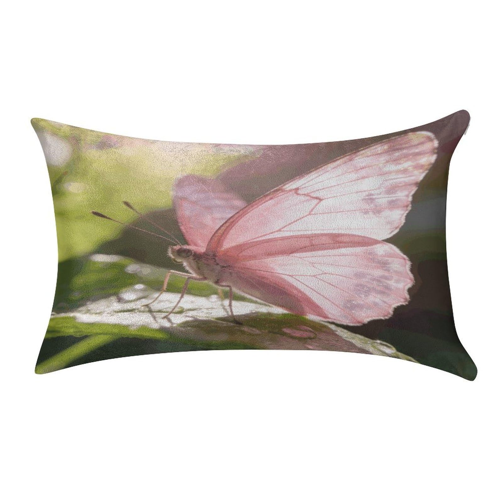 Fodpand Style Pink Butterfly Pillowcase,Elegant Designed Home Decor,Velvet Pillowcase,Soft And Cozy,Pillow Case Cover With Hidden Zipper For Bedroom, Sofa, Couch