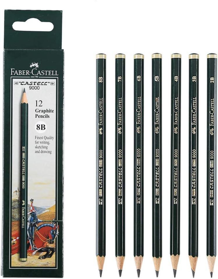 YYMIYU Sketch 8B Pencil 12 Packs of Art Student Professional Drawing Pencils
