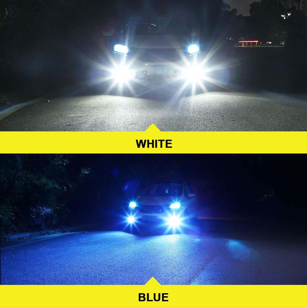 2 x H8 / H11 Lampadine fendinebbia a LED bianco&blu 24SMD 3030 Chip 2 lampadine a LED H8 a colori per fendinebbia Luci di marcia diurna DRL 12V