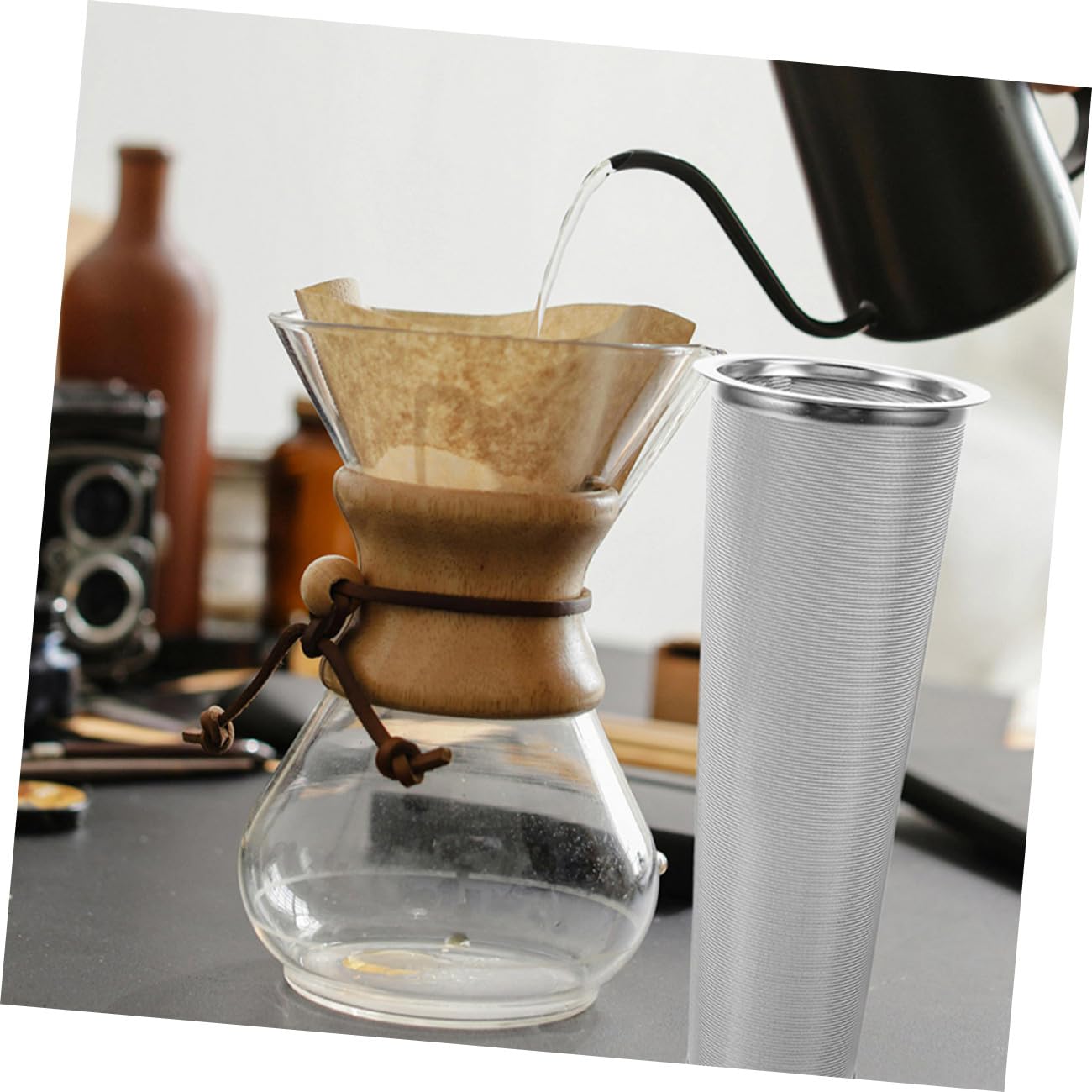 2 piezas Filtro para Café Cold Brew Acero Inoxidable Infusor de Malla Fina Reutilizable para Jarra Mason de Boca Ancha Accesorio para Café Frío y Té con Filtración Precisa y