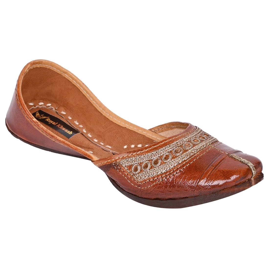 countless steps mojaris for Women Punjabi Jutti for Women Stylish Juti for Women Ladies Jutti Women Jutti Bellies for Women Stylish nagra Juti for Women Rajasthani Jutti for Women Stylish Leather -B61LIGHT BROWN$-picture-15