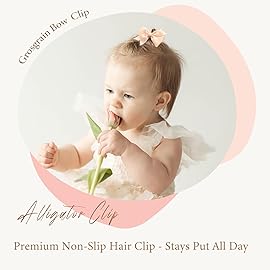 CLLOT Hair Clips for Baby Girls - 60 Tiny 2 Fully Covered Bows Barrettes for Infants and Toddlers