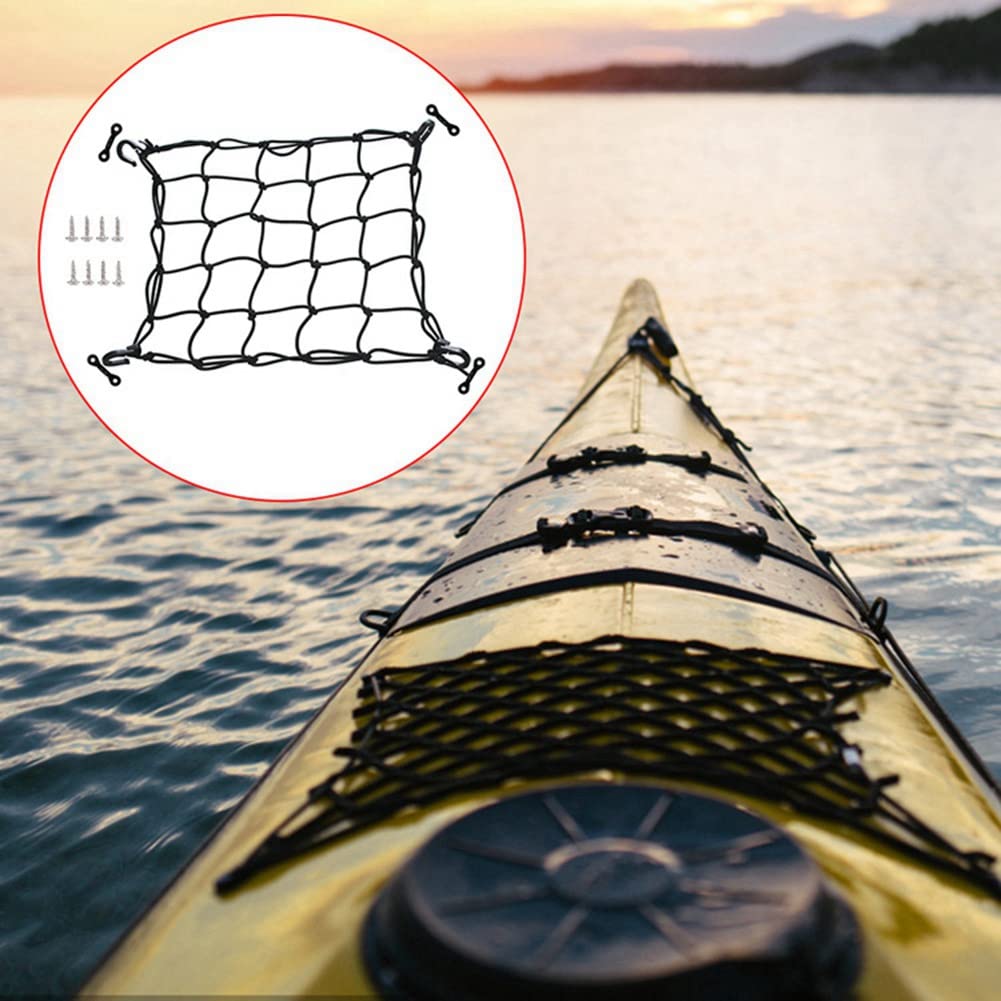 1pcs Deck Cargo Net avec Arrimage Crochets Kayak Accessoires pour Kayak Stockage Camion Lit Bateau de Pêche