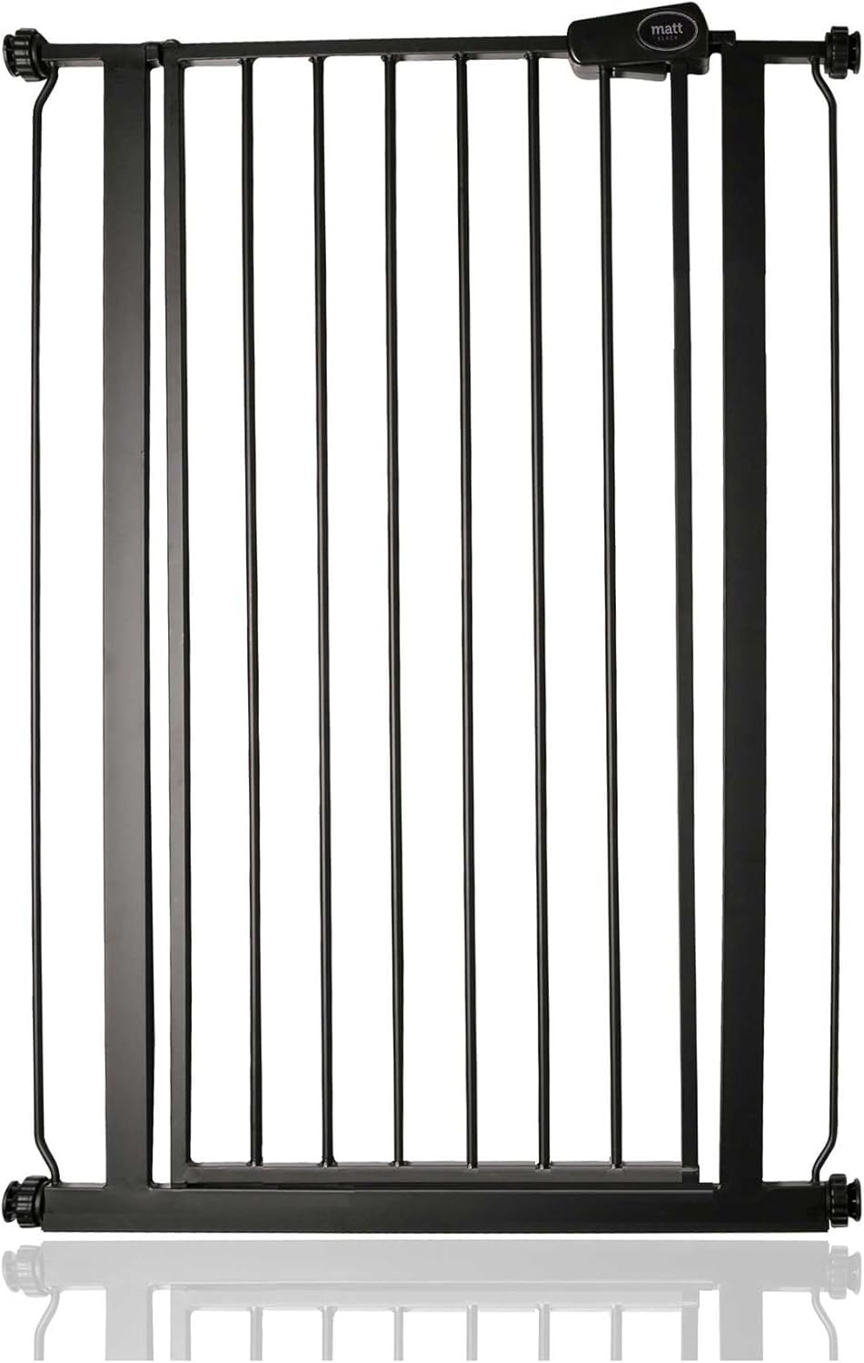 Safetots Extra Tall Metal Safety Gate Pressure Fit, 75cm - 82.6cm, Matt Black, 104cm in Height, Extra Tall Stair Gate, Tall Baby Gate, Easy Installation