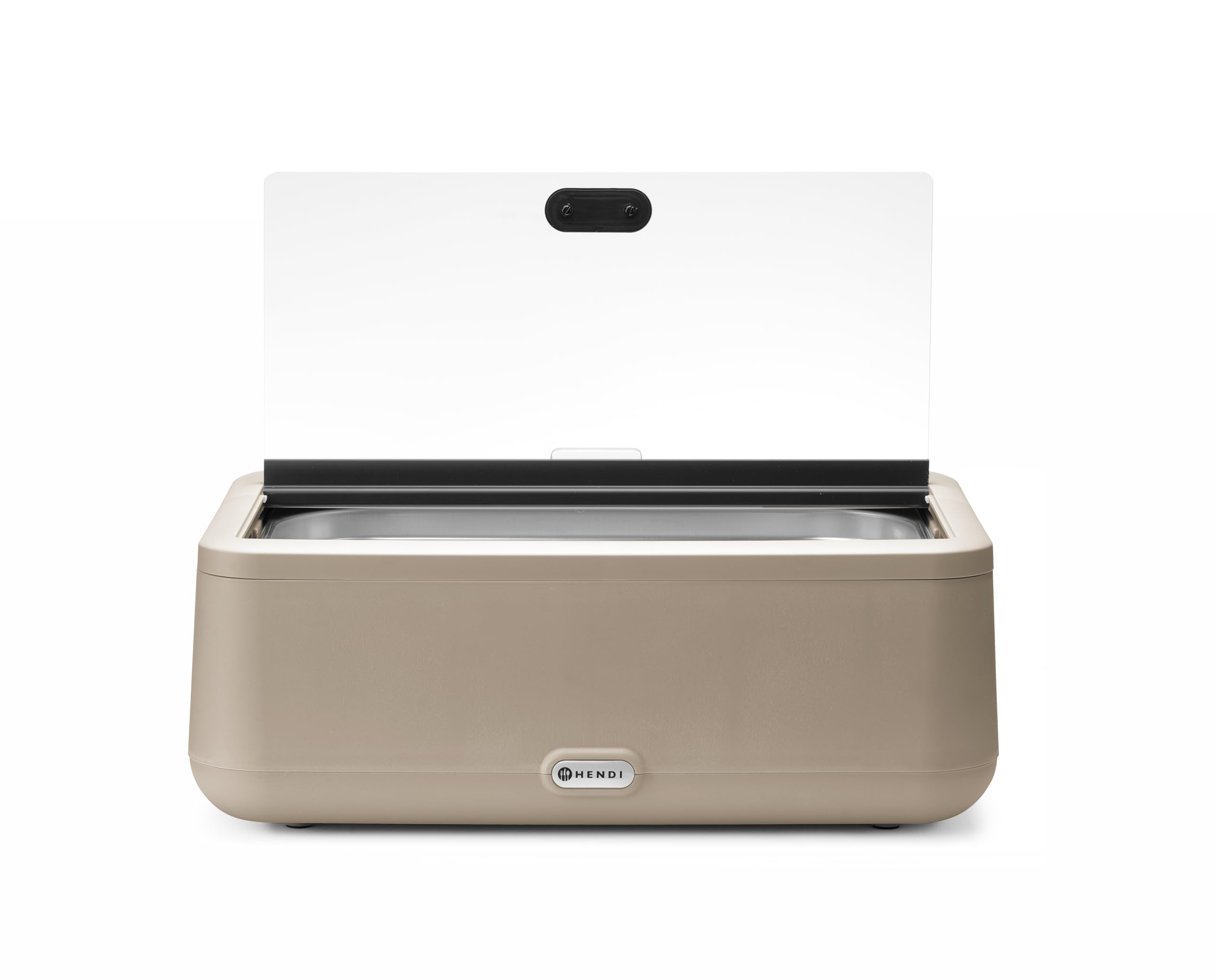 HENDI Chafing Dish Électrique UNIQ, 12,5L, Beige | GN 1/1, aluminium, acier inoxydable, PP et verre trempé, 220–240V/700W, 35–85°C, 607x402x(H)245mm