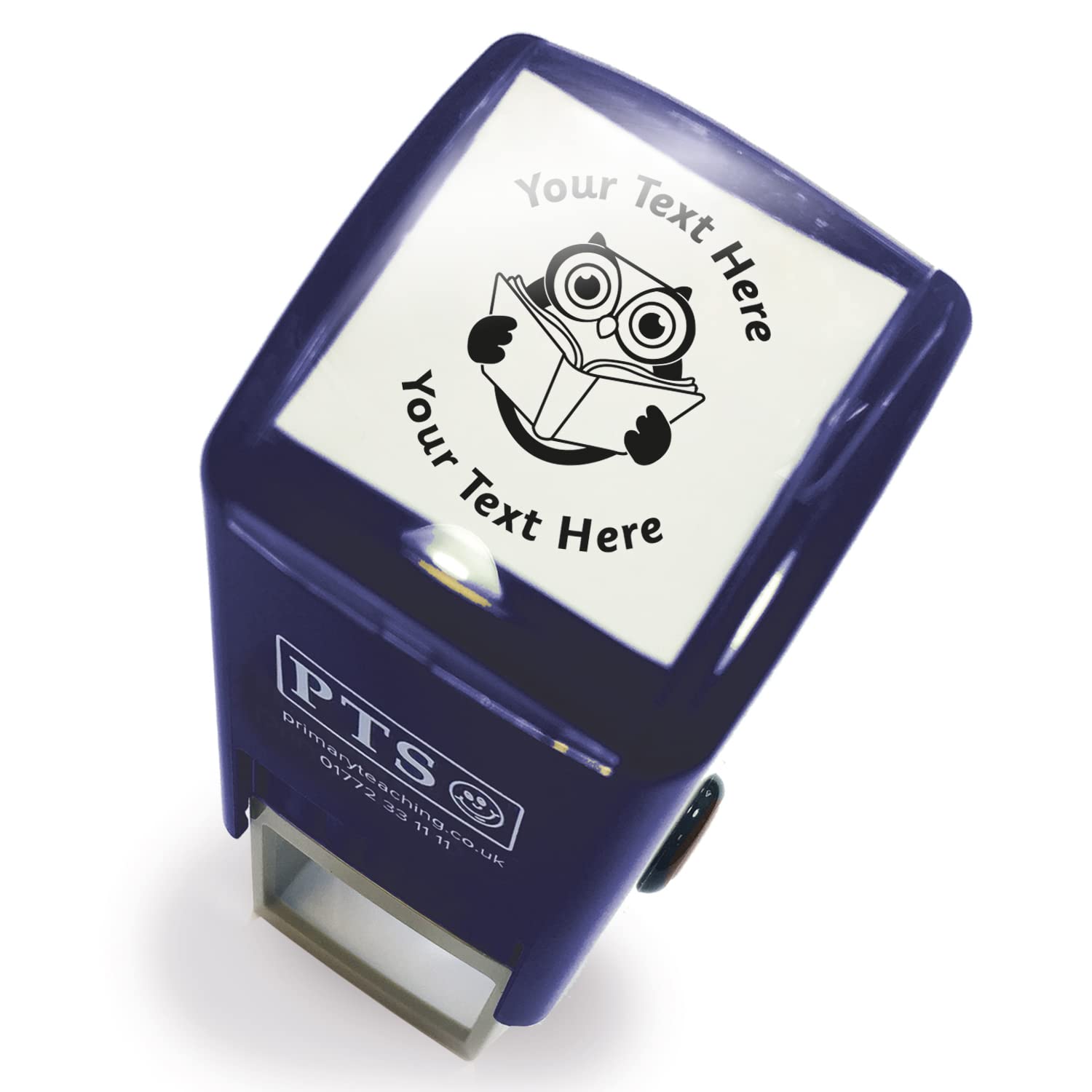 Personalised Reading Owl Literacy Library School Teachers Reward Feedback Marking Stamper Stamp 25mm Primary Teaching Services (Black)