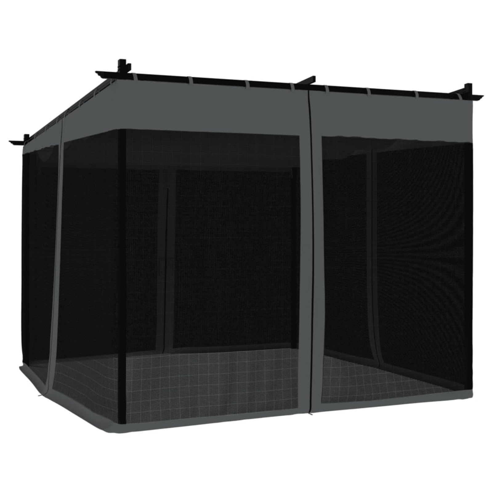 Cenador De Jardín Con Techo Corredizo - 6x3 M, Acero, Cortinas Incluidas, Color Topo