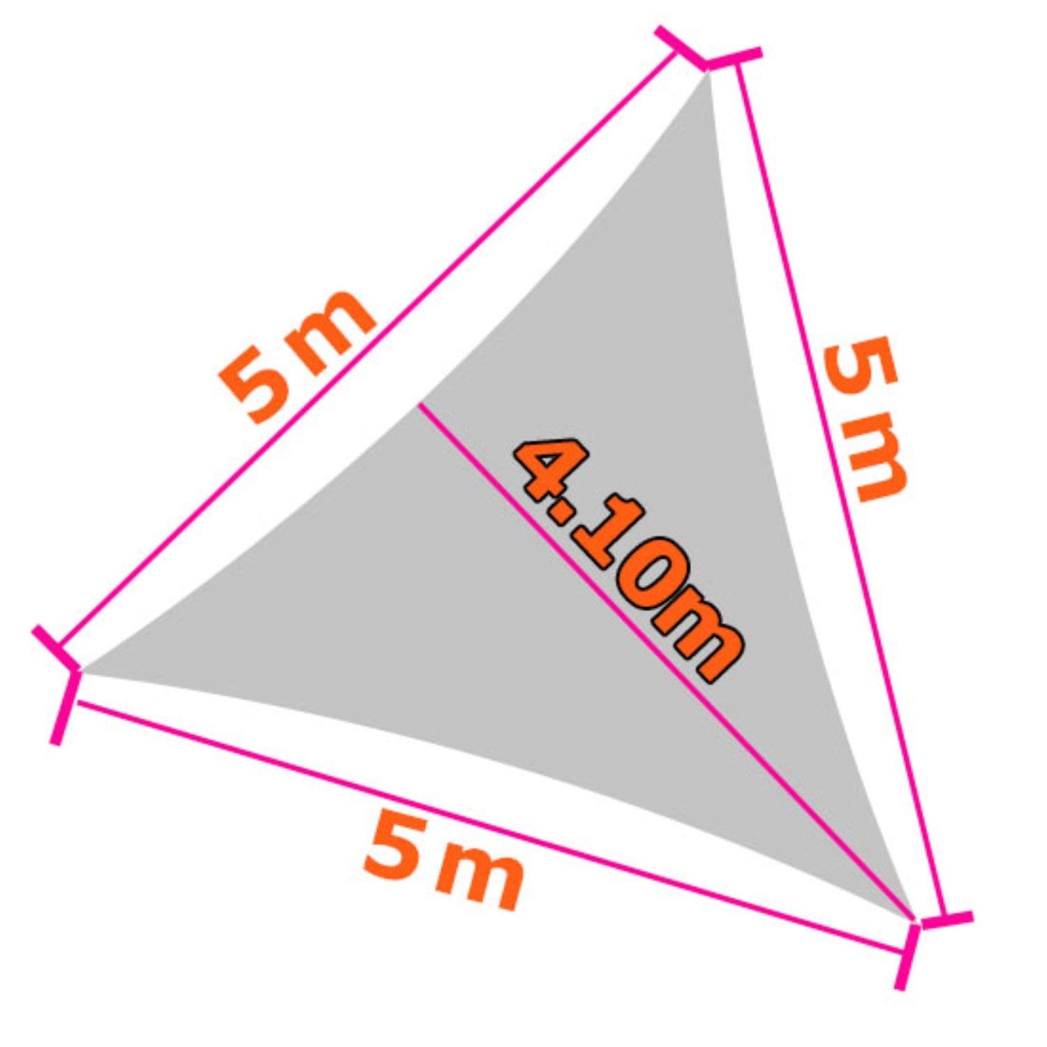 Greenbay Voile d'ombrage Triangulaire | 5x5x5m Terre Cuite | Une Protection des Rayons UV | Toile d'ombrage Auvent Pare-Soleil de Jardin