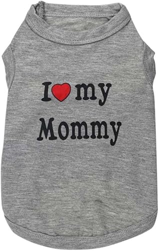 Miniatura 6 de Camiseta para perro con texto en inglés "I Love My Daddy", chaleco de regalo para mamá, ropa de disfraz para cachorros pequeños, gatos, gatitos,