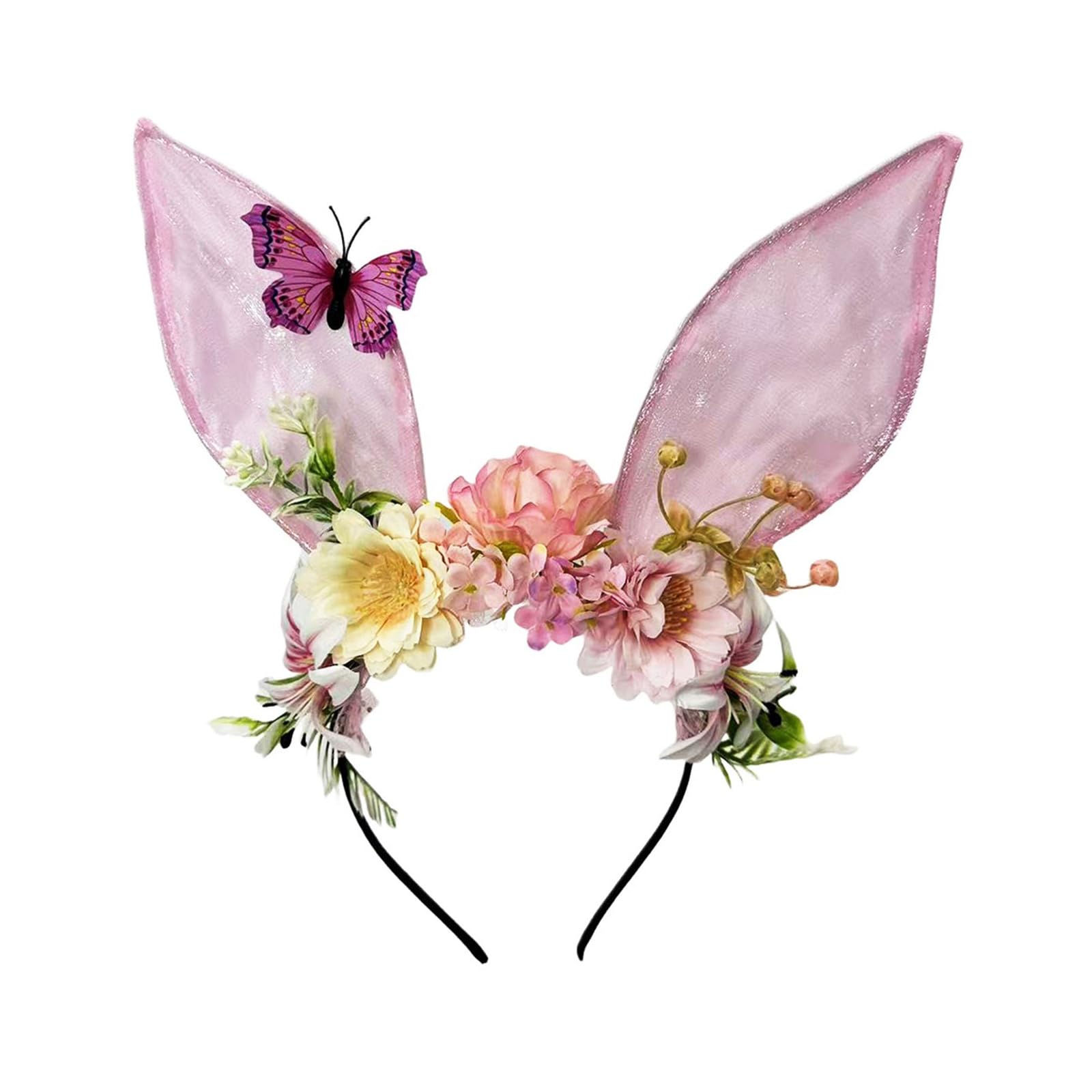 Fentency Plush Rabbits Ear Headbands For Halloween Costume Parties Butterfly Hair Accessory Headpiece Photo Props