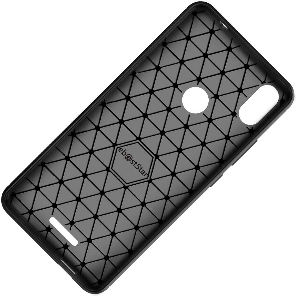 EbestStar Cover Effetto Carbonio Per Wiko View Max - Custodia TPU Morbida Antiurto, Leggera, Design Moderno - Nero