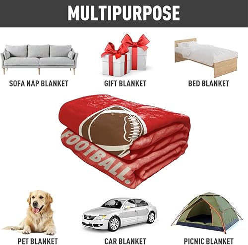 Miniatura 6 de HommomH Manta deportiva de forro polar de 40 x 50 pulgadas, color rojo, ligera, mullida, acogedora, suave, cálida para hombres, niños, adolescentes,