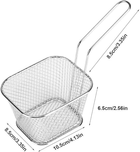 Miniatura 5 de Cesta para freidora para papas fritas, 1 cesta de acero inoxidable para alimentos fritos, cesta de servir para papas fritas, camarones, anillos de