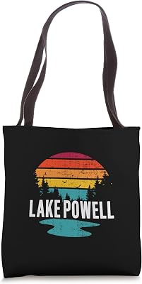 Lake Powell Arizona Hiking Vacation Vintage Sunset Graphic Tote Bag