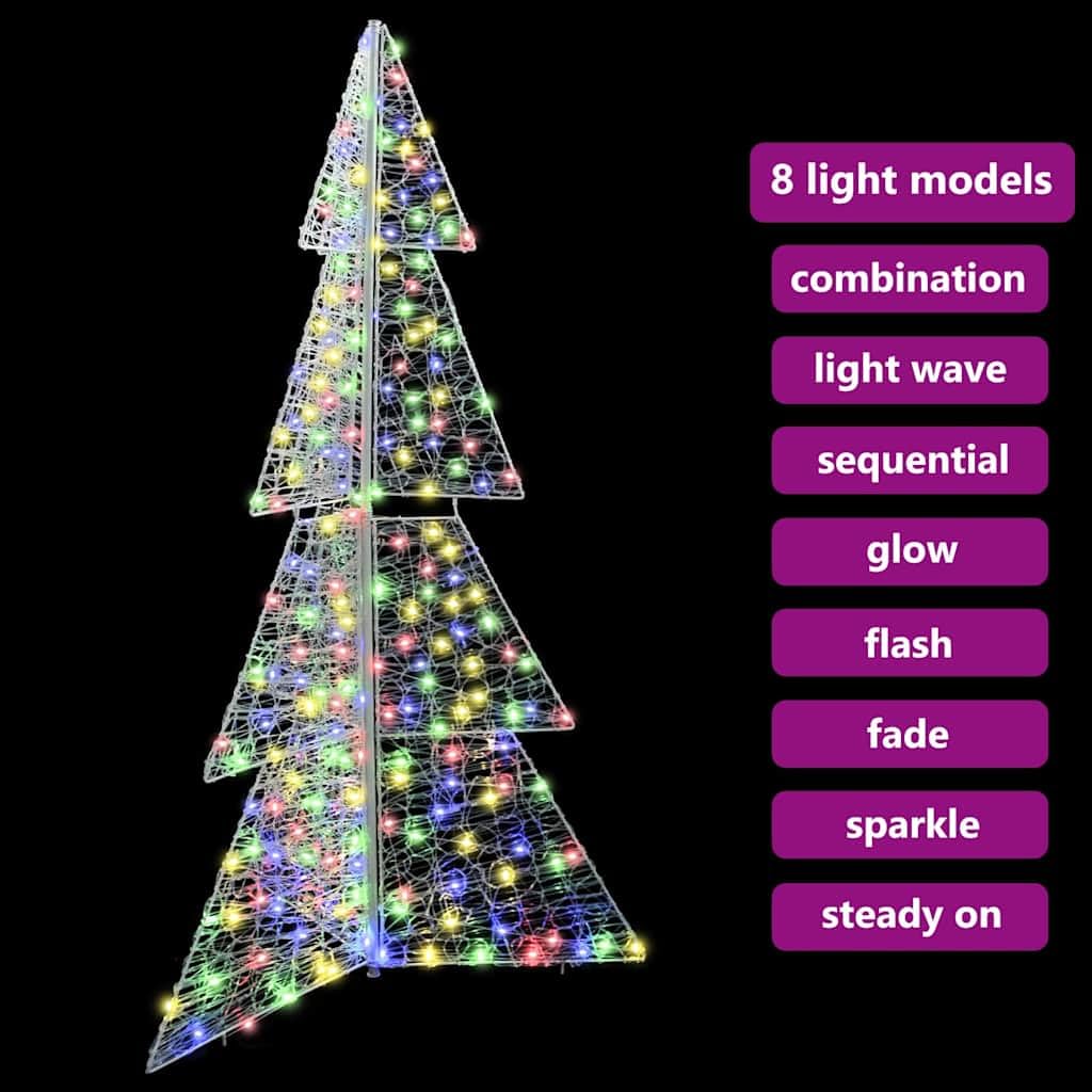 Weihnachtsbaum mit 240 LEDs, mehrfarbig, 180 cm aus Acryl, USB betrieben, dekorative Lichterkette für Wohnzimmer, Garten und Terrasse, festliche Advent Dekoration