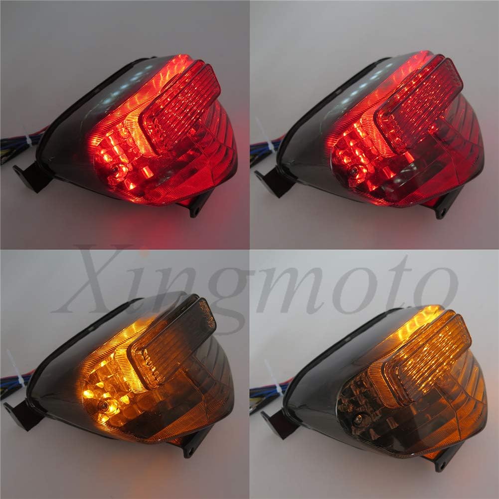 Motorcycle Smoke Led Tail Light Brake Light with Integrated Turn Signals Indicators for Suzuki 2001-2003 GSX-R600/ 2000-2003 for Suzuki GSX-R750/ 2001-2002 for Suzuki GSXR 1000