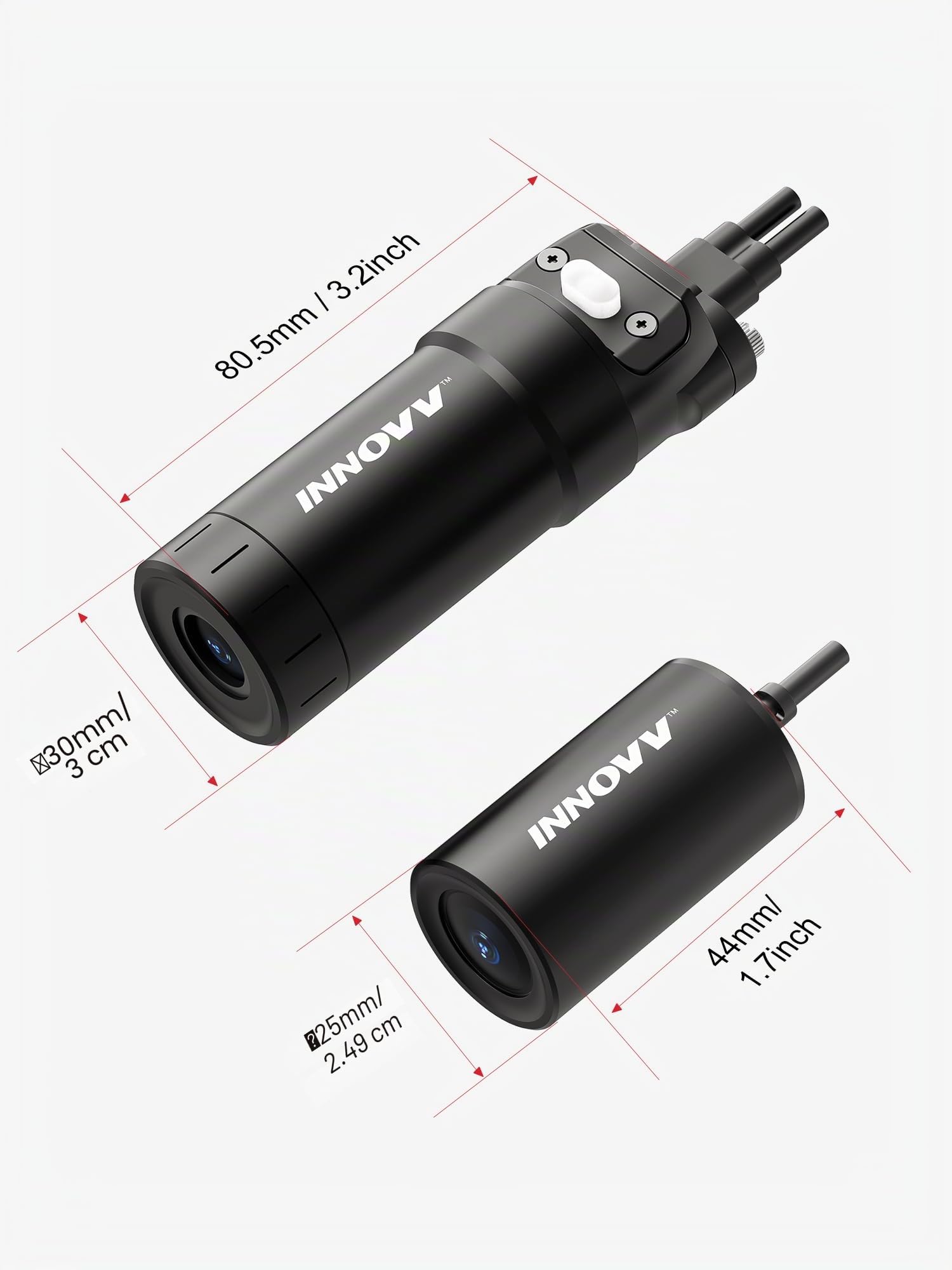 INNOVV K6 Caméra de Tableau de Bord Double Canal QHD 2K + 1080p IP67 étanche avec Wi-FI, Ange doré à 120°, détection accéléromètre, Prise en Charge 256 Go (Carte SD Non Incluse)