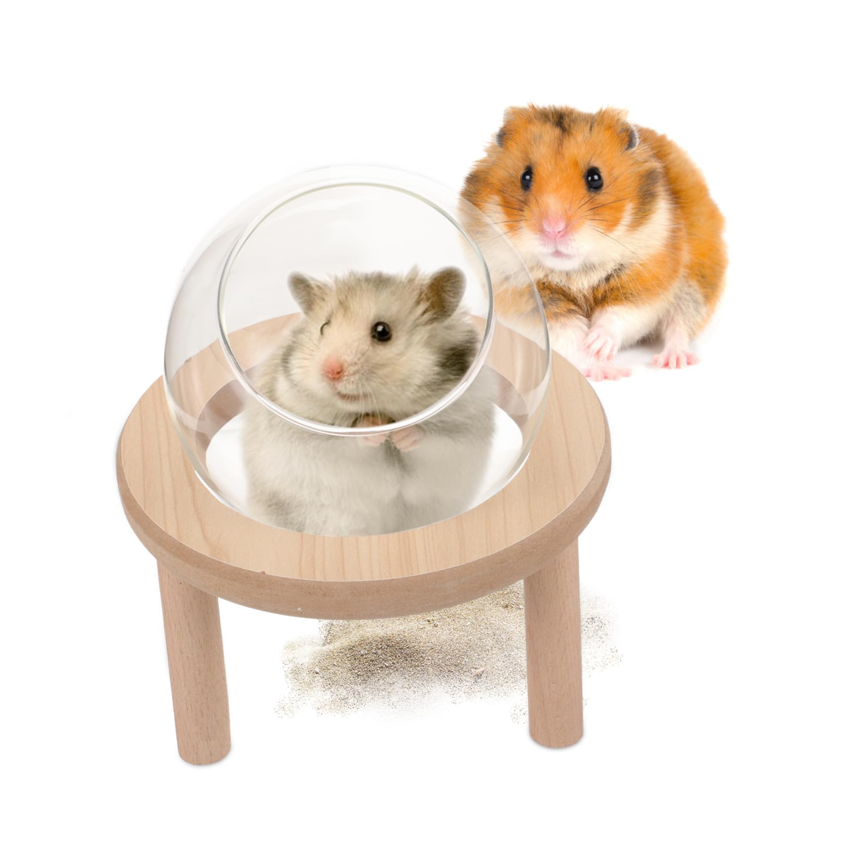 Toddmomy Transparente Sandbadewanne und Glas für Hamster und Meerschweinchen Verhindert Sandauslauf für Täglichen Gebrauch zu Hause