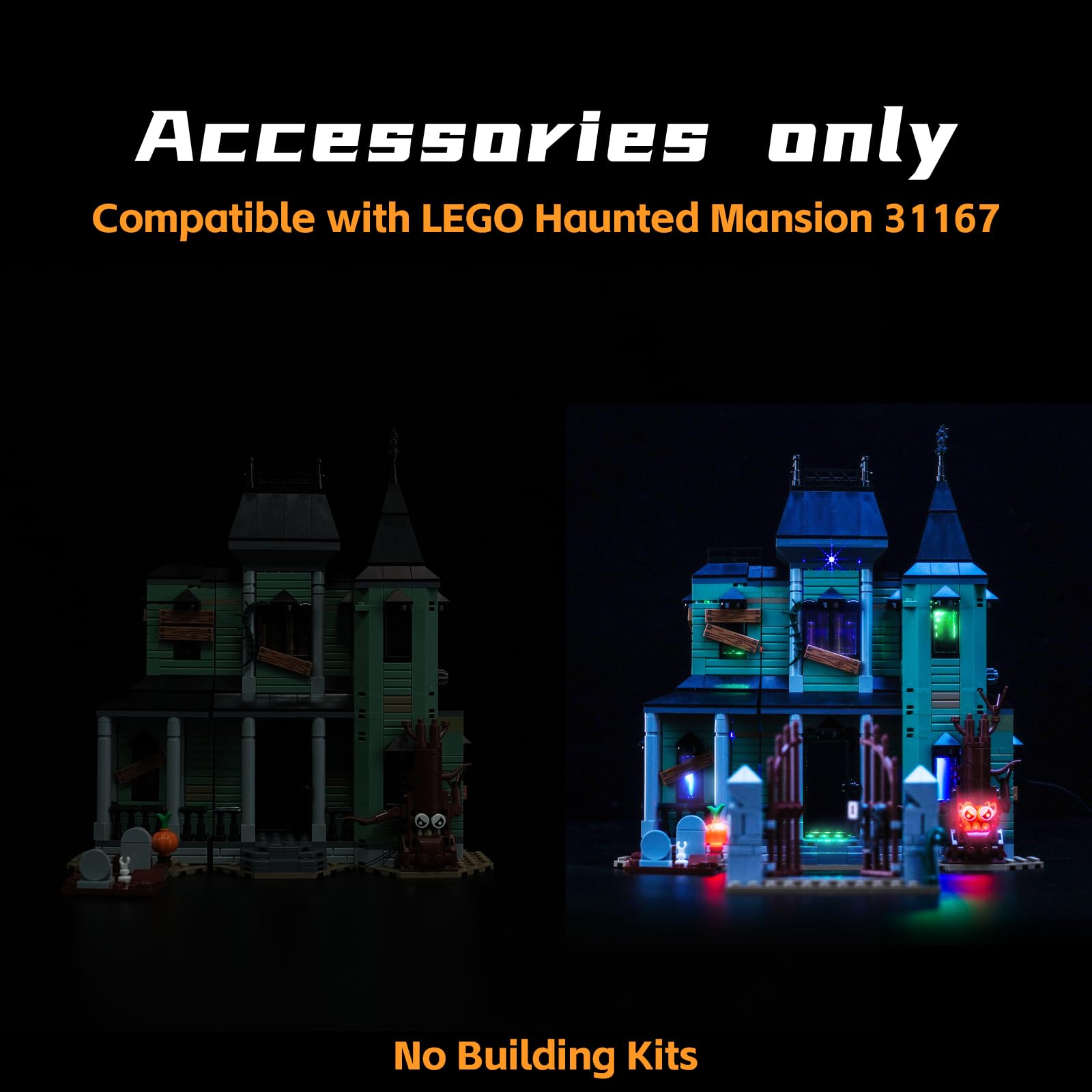 BrickBling Remote Control Led Light Set Compatible with Lego Haunted Mansion 31167 (No Model) - Image 2