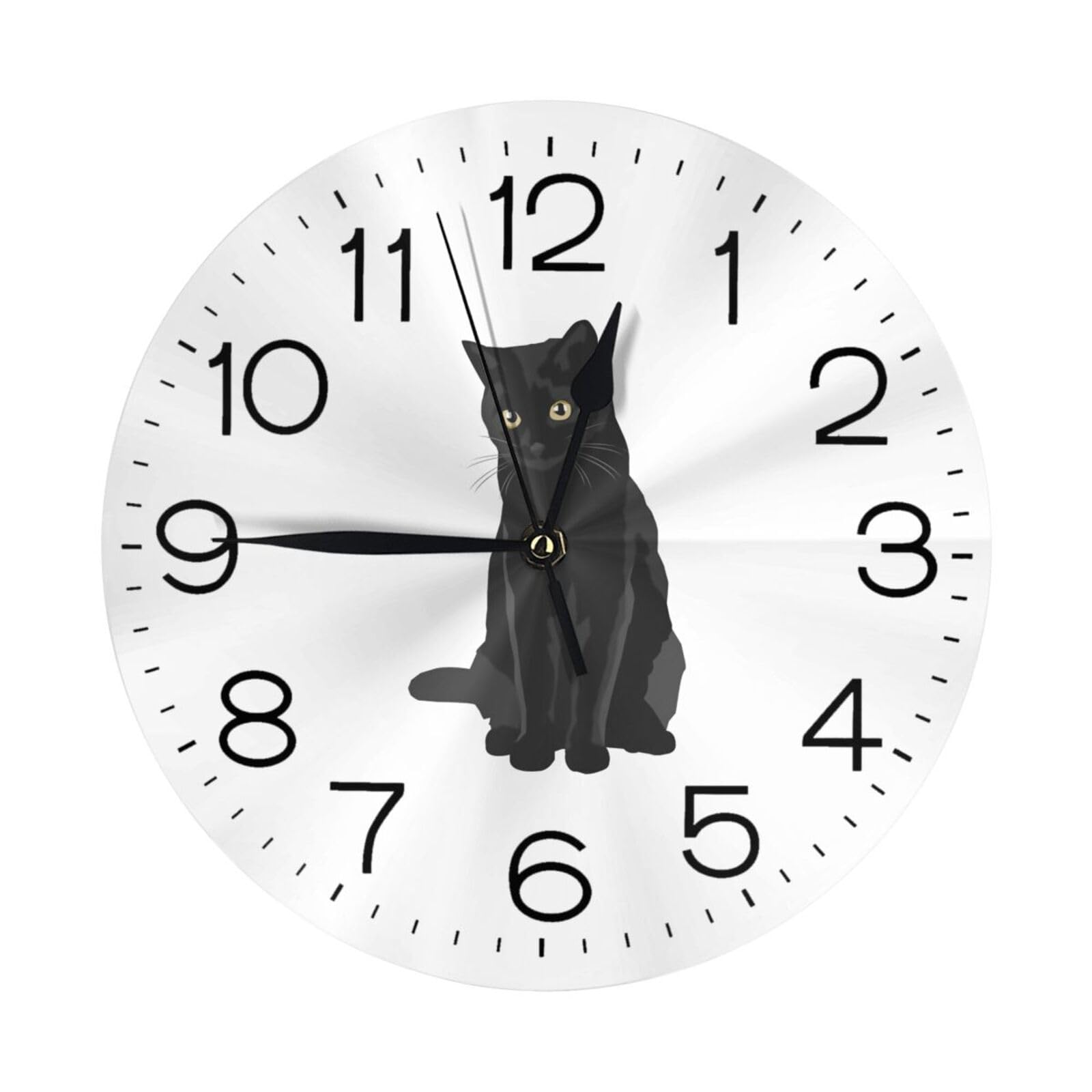 Amazon.co.jp: 掛け時計 黒猫 猫柄 ネコ かけ時計 時計 壁掛け時計