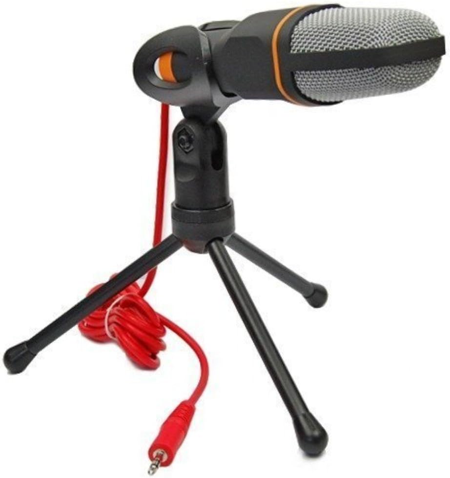 Professional Condenser Sound Podcast Studio Microphone for PC Laptop Skype MSN Computer Recording With Stand Mount Black